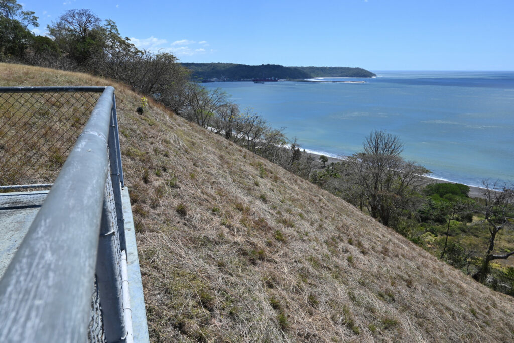 Platform, takeoff area and the sea in the background