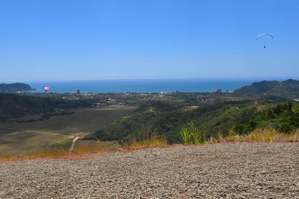 Picture from the takeoff, you can see the (landing) fields and the city with the cost at the end